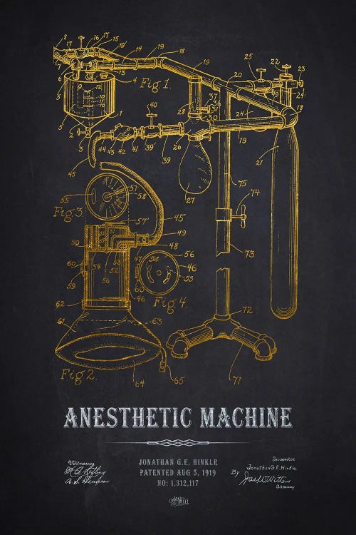 Anesthetic Machine Patent Print