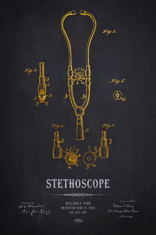 Stethoscope Patent Print
