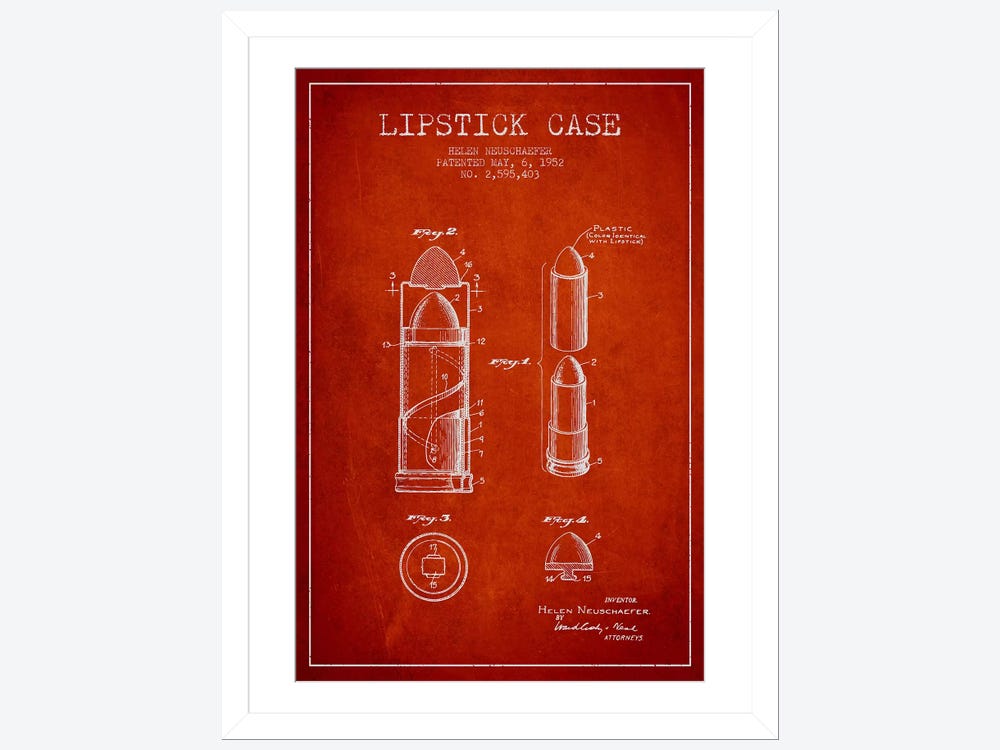 Lipstick Case patent from 1952 - Vintage Wood Print by Aged Pixel - Fine  Art America