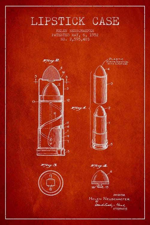 Lipstick Case Red Patent Blueprint
