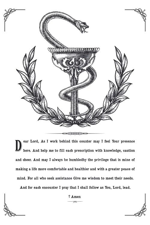 Pharmacist Prayer by Aged Pixel wall art