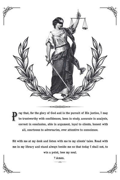 Lawyer Prayer by Aged Pixel framed canvas print