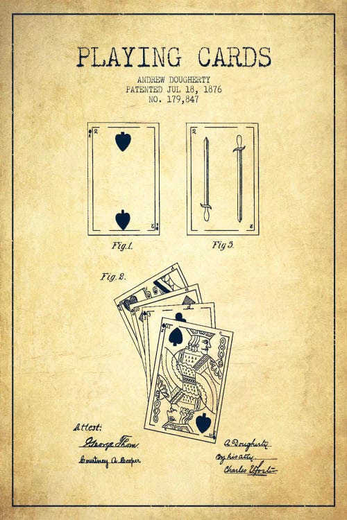 Dougherty Cards Vintage Patent Blueprint