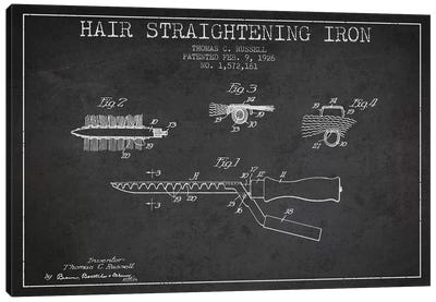 Hair Straightening Iron Charcoal Patent Blueprint Canvas Art Print - Aged Pixel: Beauty & Personal Care