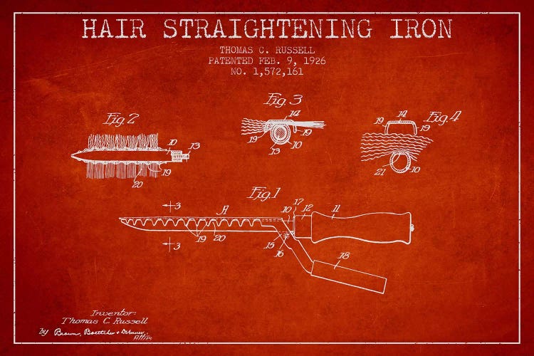 Hair Straightening Iron Red Patent Blueprint