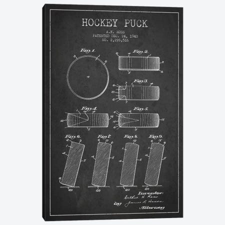 Hockey Puck Charcoal Patent Blueprint Canvas Print #ADP373} by Aged Pixel Canvas Art Print