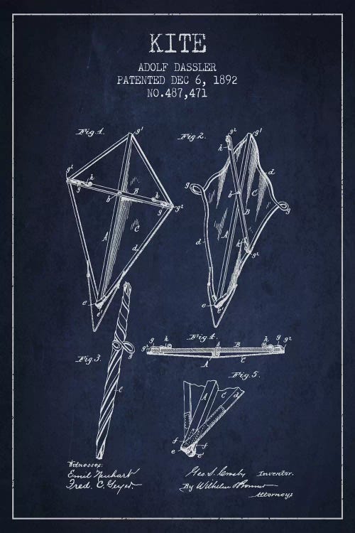 Kite Navy Blue Patent Blueprint