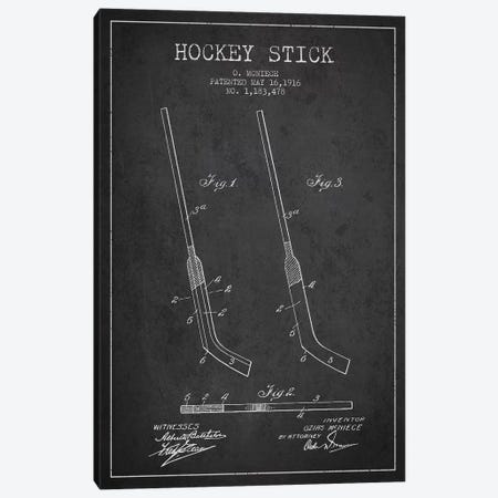 Hockey Stick Charcoal Patent Blueprint Canvas Print #ADP393} by Aged Pixel Canvas Print