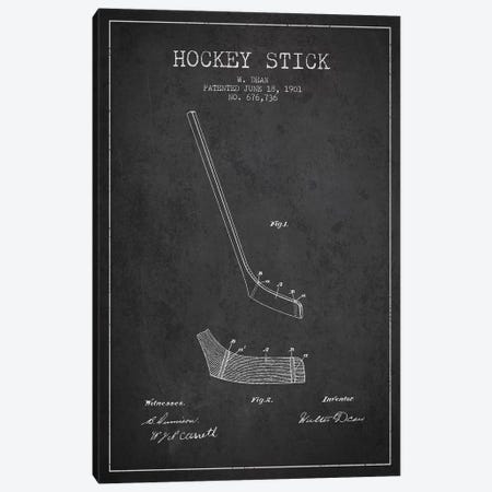 Hockey Stick Charcoal Patent Blueprint Canvas Print #ADP398} by Aged Pixel Canvas Print