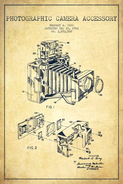 Photography As A Hobby: Camera Vintage Patent Blueprint by Aged Pixel