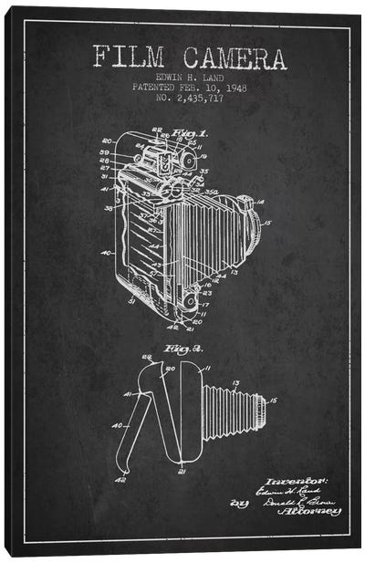 Camera Charcoal Patent Blueprint Canvas Art Print - Aged Pixel: Electronics & Communication