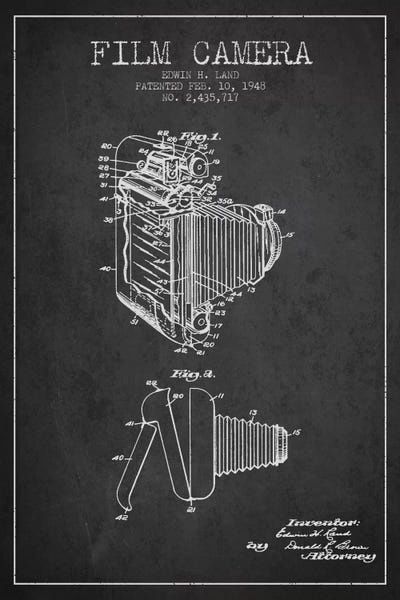 Electronics & Communication Blueprints: Camera Charcoal Patent Blueprint by Aged Pixel