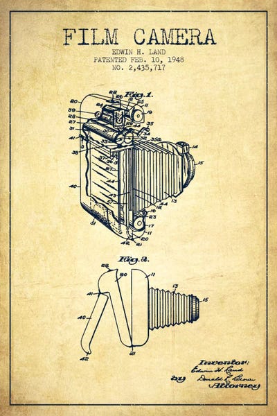 Camera Vintage Patent Blueprint