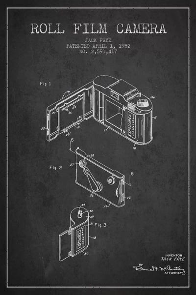 Camera Charcoal Patent Blueprint