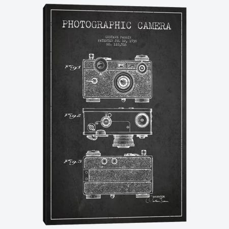 Camera Charcoal Patent Blueprint Canvas Print #ADP431} by Aged Pixel Canvas Art