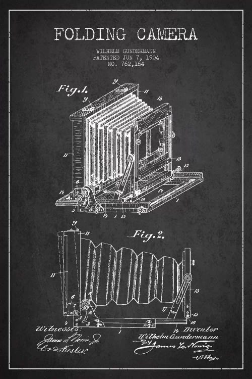 Camera Charcoal Patent Blueprint