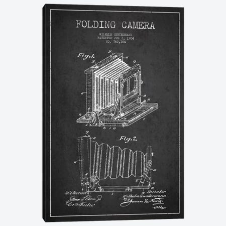 Camera Charcoal Patent Blueprint Canvas Print #ADP436} by Aged Pixel Art Print