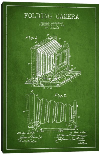 Camera Green Patent Blueprint Canvas Art Print - Electronics & Communication Blueprints