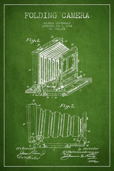 Photography As A Hobby: Camera Green Patent Blueprint by Aged Pixel