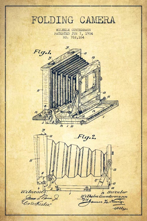 Camera Vintage Patent Blueprint by Aged Pixel wall art