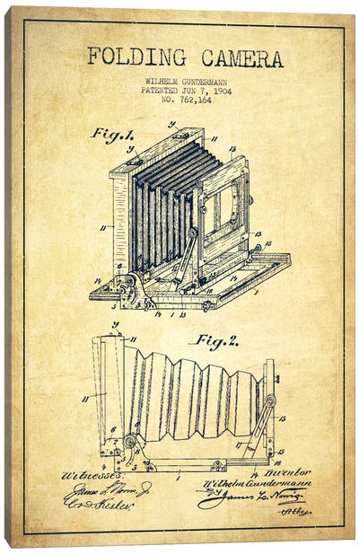 Camera Vintage Patent Blueprint Canvas Art Print - Photography as a Hobby