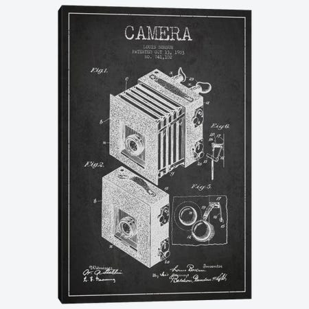 Camera Charcoal Patent Blueprint Canvas Print #ADP441} by Aged Pixel Art Print