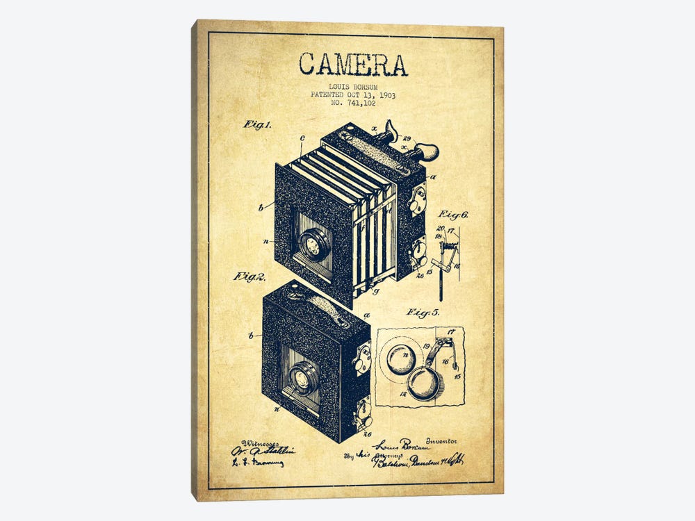 Camera Vintage Patent Blueprint 1-piece Art Print