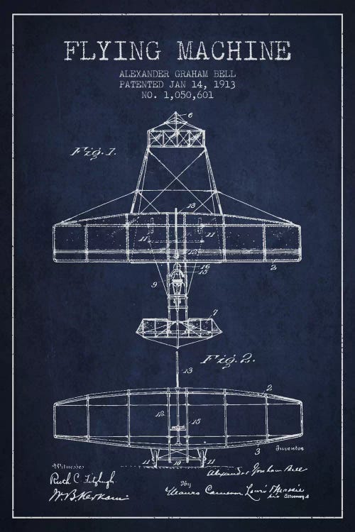 Flying Machine Navy Blue Patent Blueprint