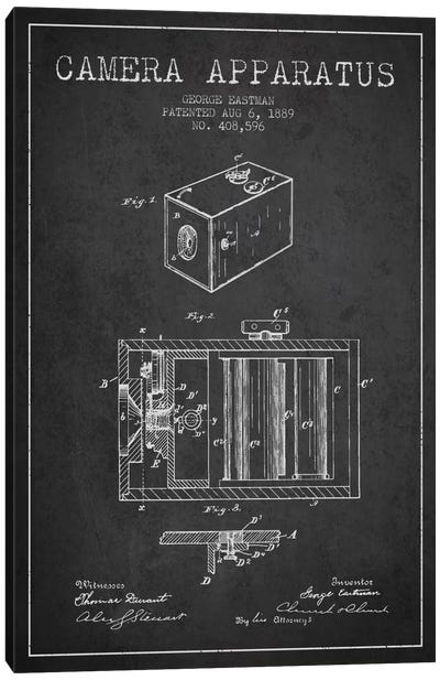 Camera Charcoal Patent Blueprint Canvas Art Print - Photography as a Hobby