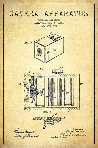 Photography As A Hobby: Camera Vintage Patent Blueprint by Aged Pixel