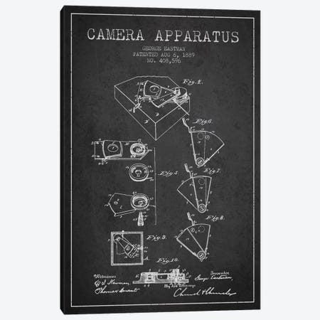 Camera Charcoal Patent Blueprint Canvas Print #ADP501} by Aged Pixel Canvas Wall Art