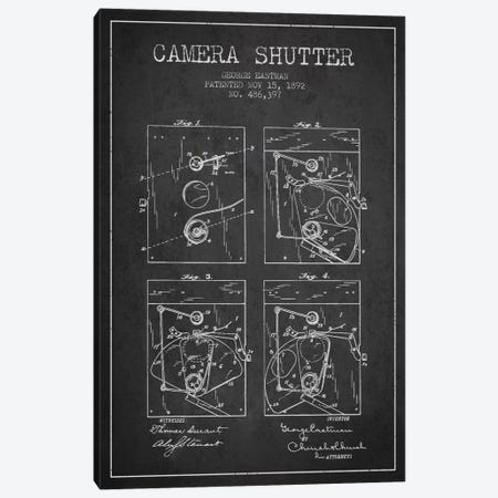 Camera Shutter Charcoal Patent Blueprint Canvas Print #ADP506} by Aged Pixel Canvas Print