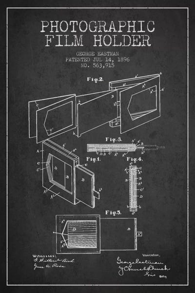 Electronics & Communication Blueprints: Film Holder Charcoal Patent Blueprint by Aged Pixel