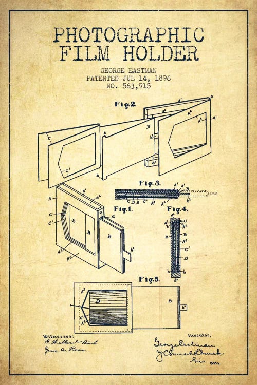 Film Holder Vintage Patent Blueprint by Aged Pixel wall art