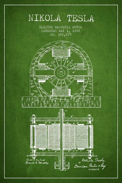 Electro Motor Green Patent Blueprint