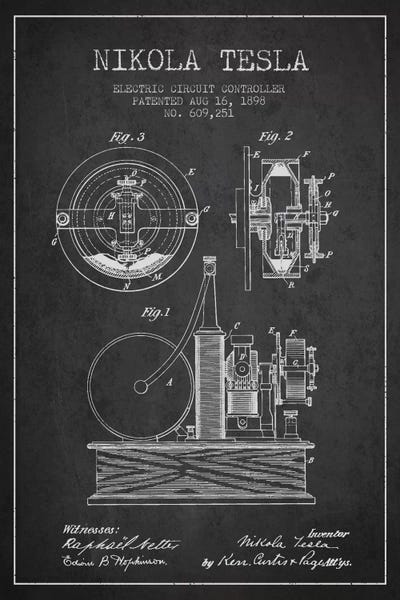 Aged Pixel: Electric Circuit Charcoal Patent Blueprint by Aged Pixel