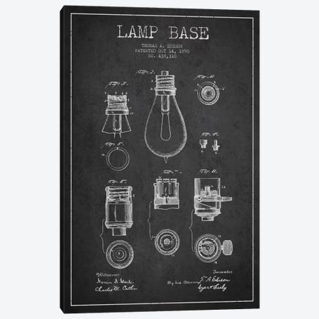 Lamp Base Charcoal Patent Blueprint Canvas Print #ADP576} by Aged Pixel Canvas Art