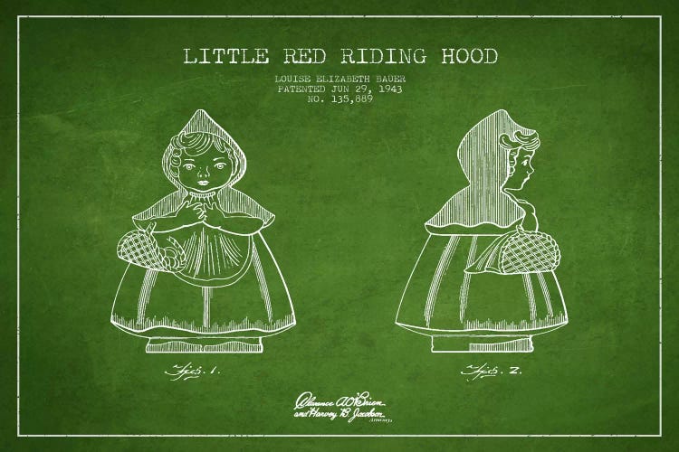 Little Red Riding Hood Green Patent Blueprint