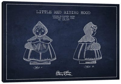 Little Red Riding Hood Navy Blue Patent Blueprint Canvas Art Print - Toys
