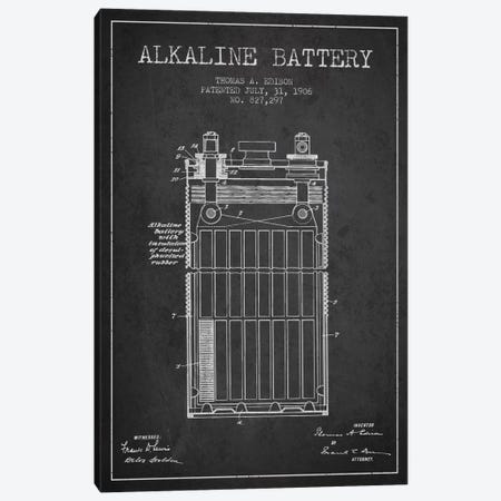 Alkaline Battery Charcoal Patent Blueprint Canvas Print #ADP591} by Aged Pixel Art Print