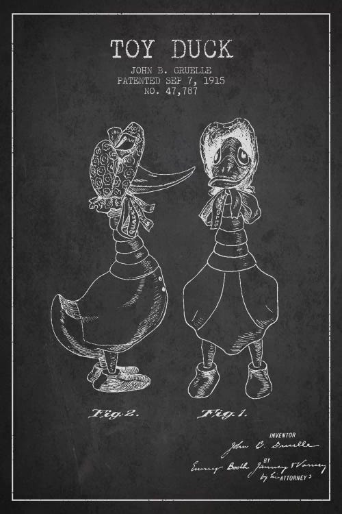 Female Duck Dark Patent Blueprint