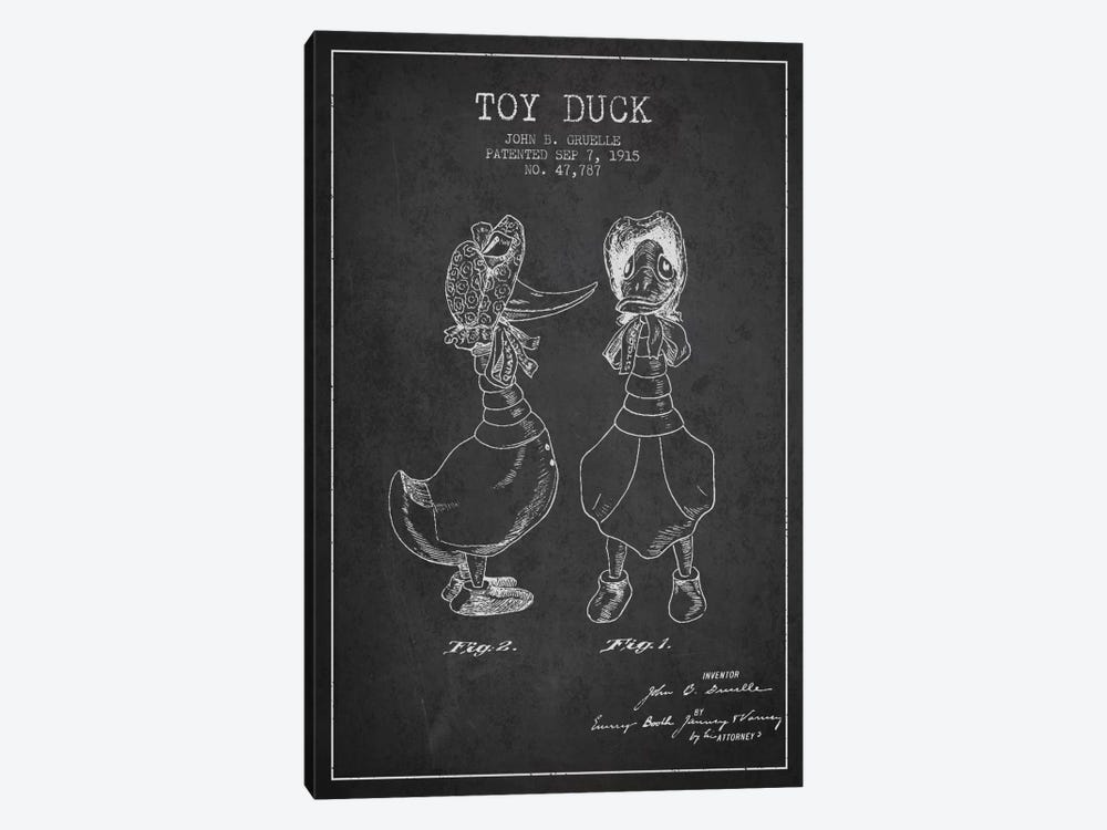 Female Duck Dark Patent Blueprint by Aged Pixel 1-piece Canvas Art