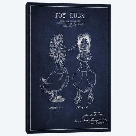 Female Duck Navy Blue Patent Blueprint Canvas Print #ADP631} by Aged Pixel Canvas Artwork