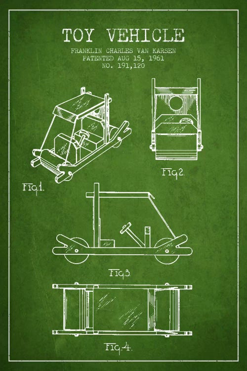 Flinstone Green Patent Blueprint