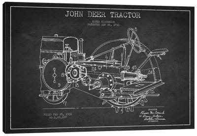 John Deer Charcoal Patent Blueprint Canvas Art Print - Tractors