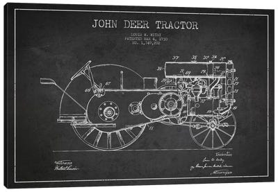 John Deer 3 Charcoal Patent Blueprint Canvas Art Print - Tractors
