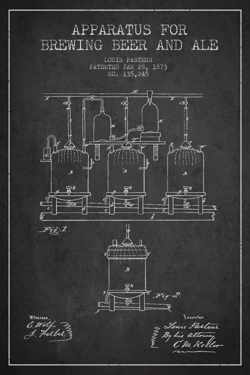 Ale Apparatus Charcoal Patent Blueprint