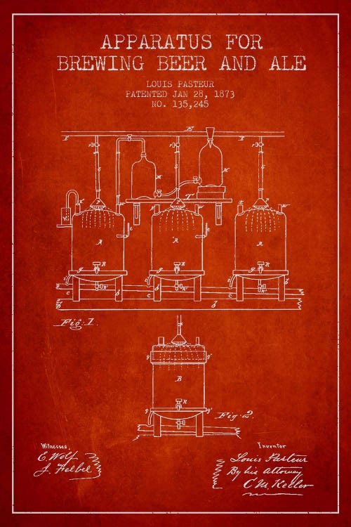 Ale Apparatus Red Patent Blueprint