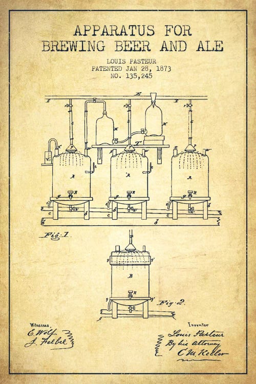 Ale Apparatus Vintage Patent Blueprint