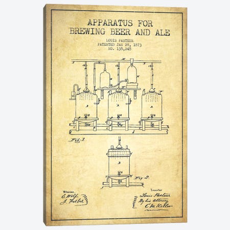 Ale Apparatus Vintage Patent Blueprint Canvas Print #ADP663} by Aged Pixel Canvas Print